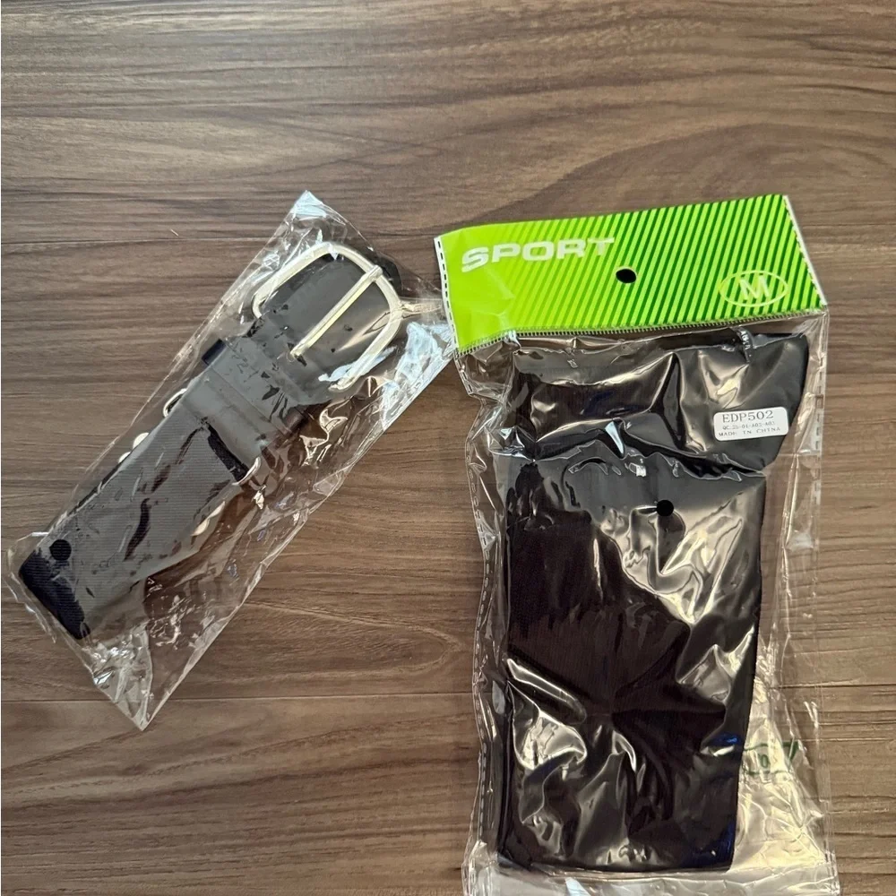 Boys Baseball Black Sports Belt and Socks Set size Small-NWT